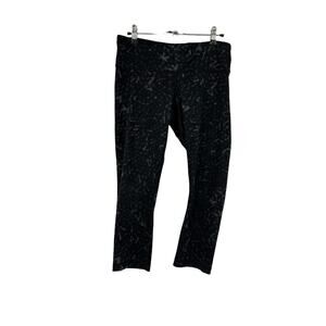 Lululemon Leggings Womens 8 Wunder Under Crop II Star Crushed Coal Black